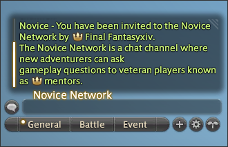 Aviso e interface do Novice Network
