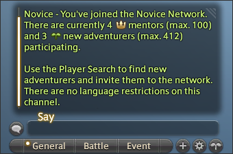 Mensagem do Novice Network destinada aos mentores