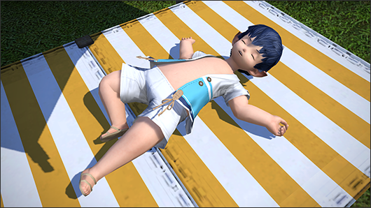 Outra pose para o emote Doze em Final Fantasy XIV